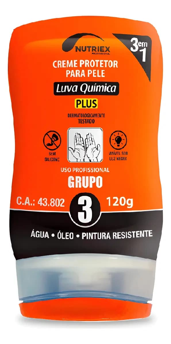 CREME PROTETOR LUVA QUÍMICA GRUPO 3 120G CA43802 NUTRIEX