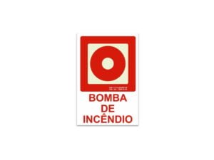 Placa Fotoluminescente Botoeira Bomba de Incêndio