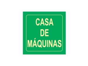 Placa Fotoluminescente Casa De Máquinas 14X14CM