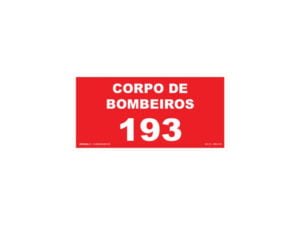 Placa Fotoluminescente Corpo de Bombeiros 10X20CM