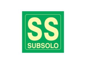 Placa Fotoluminescente Subsolo 21X21CM