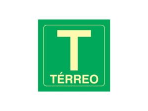 Placa Fotoluminescente Térreo 14X14CM