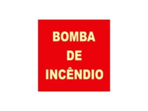 Placa Fotoluminescente Bomba de Incêndio 21X21CM
