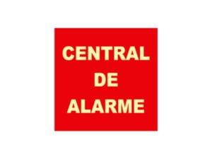 Placa Fotoluminescente central de Alarme  21X21CM