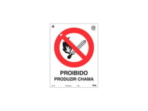 Placa Fotoluminescente Proibido Produzir Chama