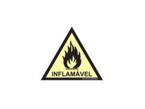 Placa Fotoluminescente Risco de Incêndio (Triângulo)