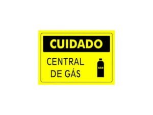 Placa Cuidado Central de Gás