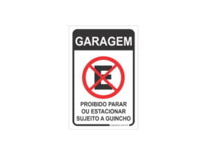 Placa Não Estacione Sujeito a Guincho 25X18