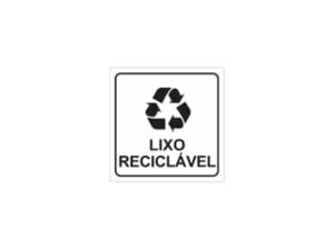 Placa Lixo Reciclável 15X20 CM