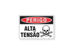 Placa Perigo Alta Tensão 23X20CM