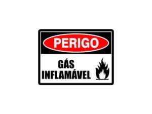Placa Perigo Gás Inflamável 15X20CM