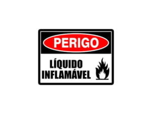 Placa Perigo Líquido Inflamável 15X20CM
