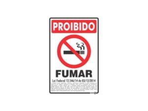 Placa Proibido Fumar Com Lei 30X20CM