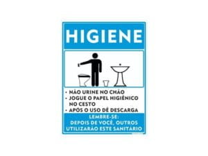 Placa Higienização Banheiro Masculino 20X15