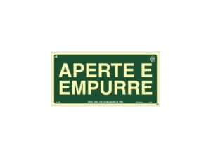 Placa Fotoluminescente Aperte Empurre 13X26CM