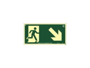 Placa Fotoluminescente Rampa Desce a Direita
