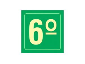 Placa 6 Andar 14X14 CM