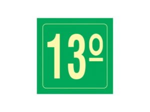 Placa 13 Andar 14X14 CM
