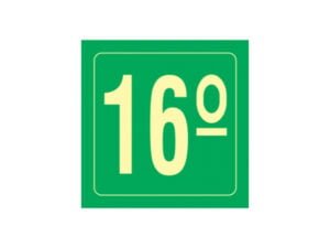 Placa 16 Andar 14X14 CM
