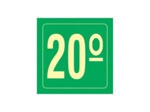 Placa 20 Andar 14X14 CM
