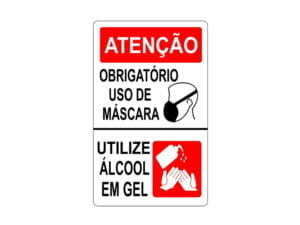 Placa Utilizar Máscara e Gel