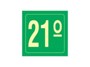 Placa 21 Andar 14X14 CM
