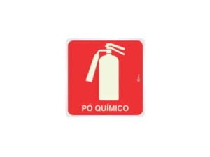 Placa Fotoluminescente Extintor Pó Químico