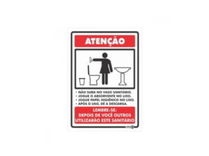 Placa Higienização Banheiro Feminino