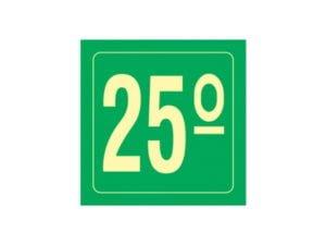 Placa 25 Andar 14X14 CM